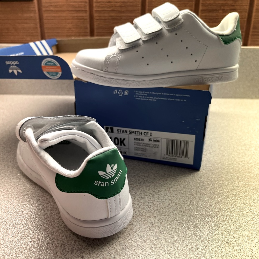 NEW Adidas Ortholete Stan Smith Velcro toddler tennis shoes